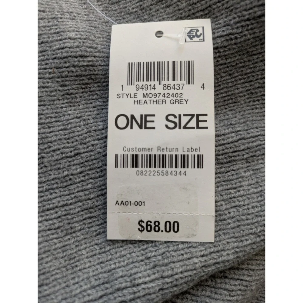 On 34th Whipstitch Edge Wrap Heather Gray‎ Pockets One Size NWT $68